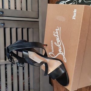 Strappy black Christian Louboutin heels size 38.5